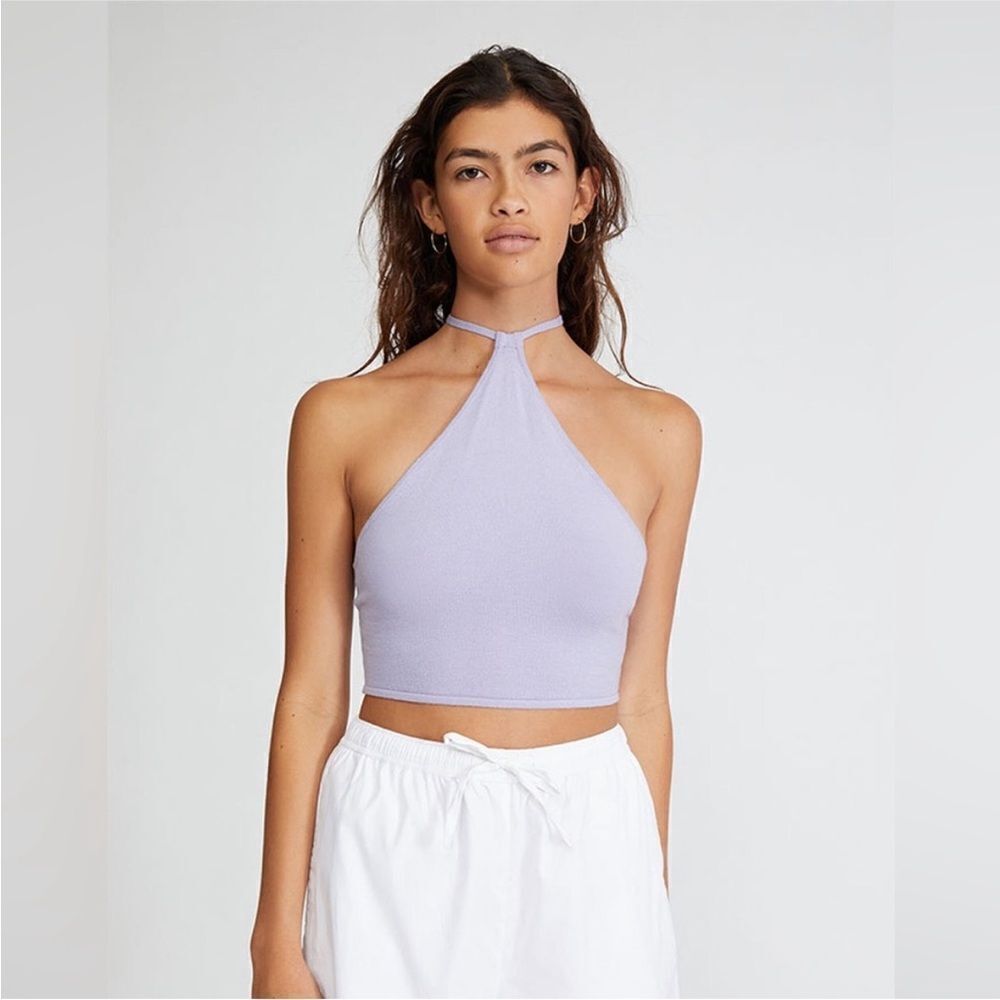 WEWOREWHAT NWT Knit Halter Top size XL in purple